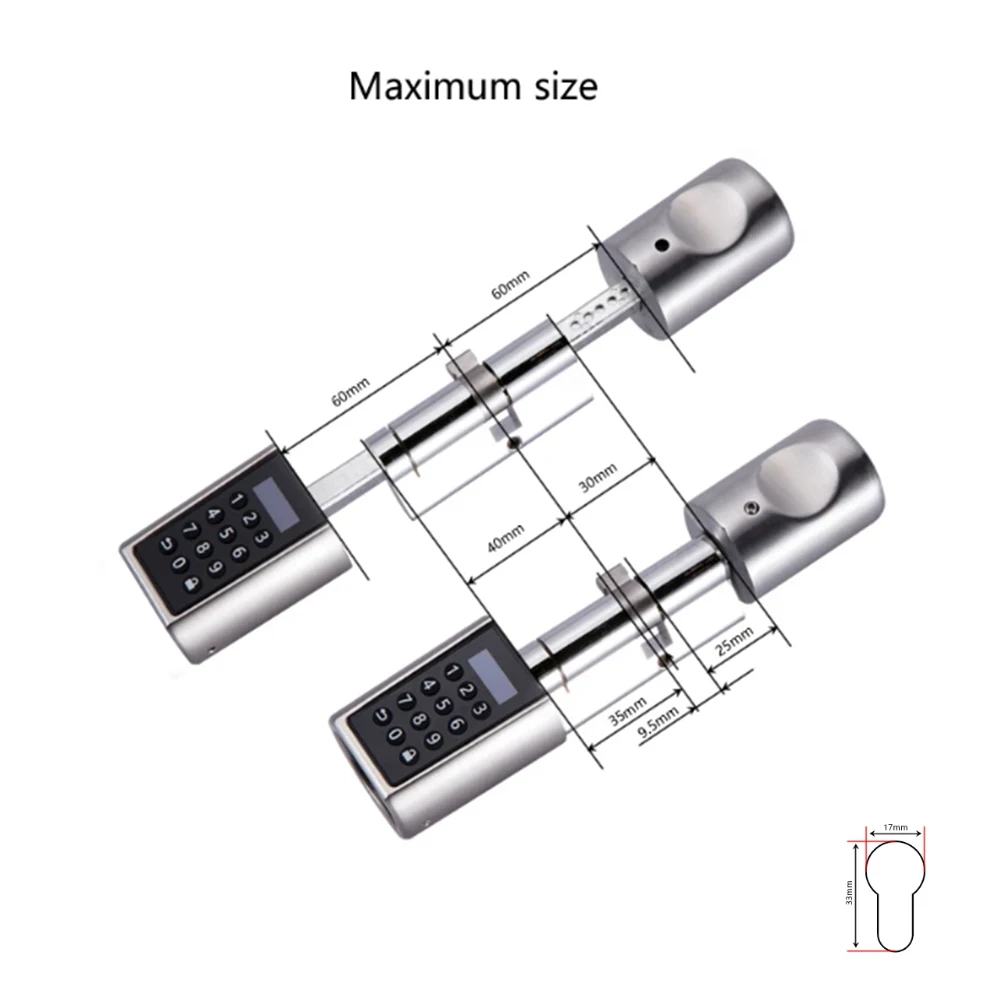 Smart life Euro Standard Stainless Steel Tuya Home Security Digital Cylinder Smart Door Lock