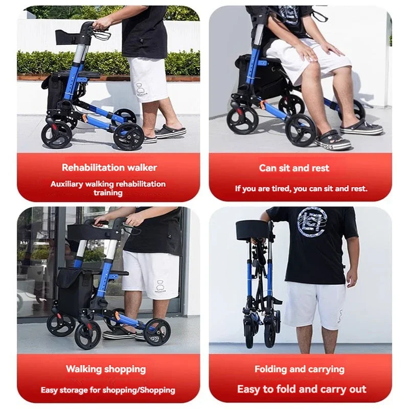 Walking aid for the elderly, walker, walking trolley, rehabilitation walking, shopping cart, grocery shopping, wheelchair