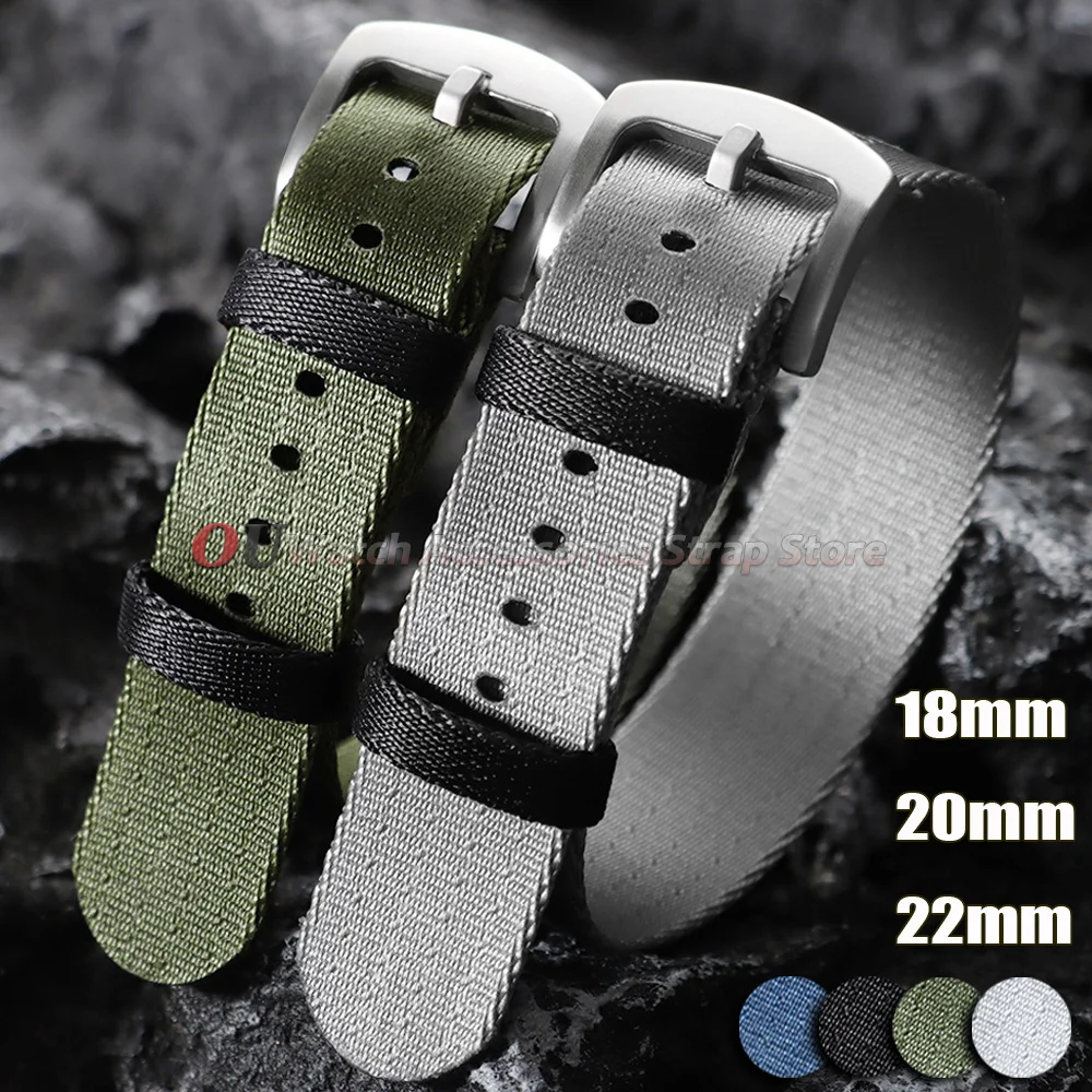 New Style One Piece Nylon Watch Band for Omega for Seiko for Rolex Watchstrap 18mm 20mm 22mm Men Canvas Sport Soft Accessories