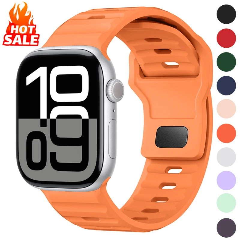 

Silicone Band For Apple Watch Strap 44mm 46mm 42mm 45mm 49mm 40mm 41mm 38mm Sport Correa iwatch Series Ultra 2 10 9 SE 8 7 6 5 4
