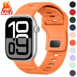 Silicone Band For Apple Watch Strap 44mm 46mm 42mm 45mm 49mm 40mm 41mm 38mm Sport Correa iwatch Series Ultra 2 10 9 SE 8 7 6 5 4