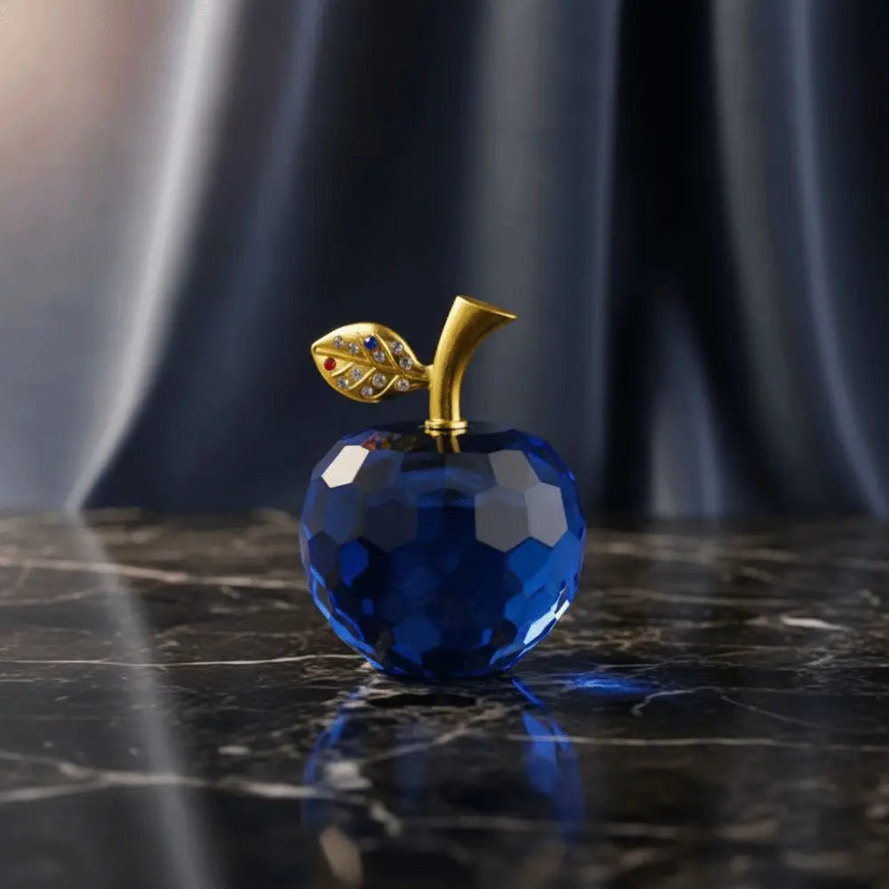 Crystal Glass Fruit Figurines Realistic Design Mini Fruit Collectible Figurines Unique Art Home Decoration Desktop Decor