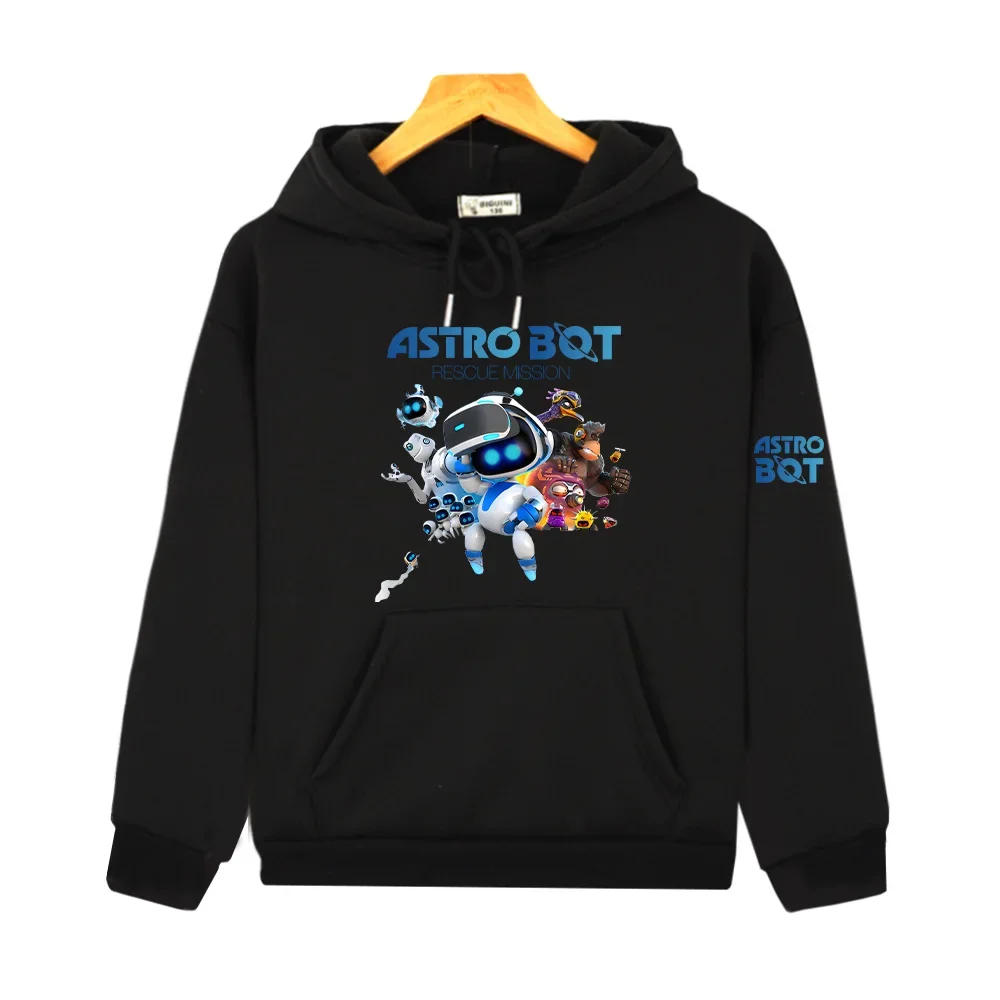 Astro Bot Rescue Mission Hoodies Kids Game Comic Clothes Cool Boys Girls Pullover Long Sleeve Soft Fabric Sweatshirt Loose Hoody