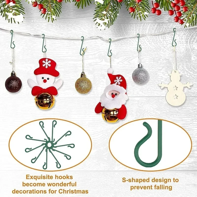 10-200PCS/Christmas Tree Decoration S-shaped Hook Christmas Stocking Christmas Ball Plastic Hook Christmas Hook Hanging Tool