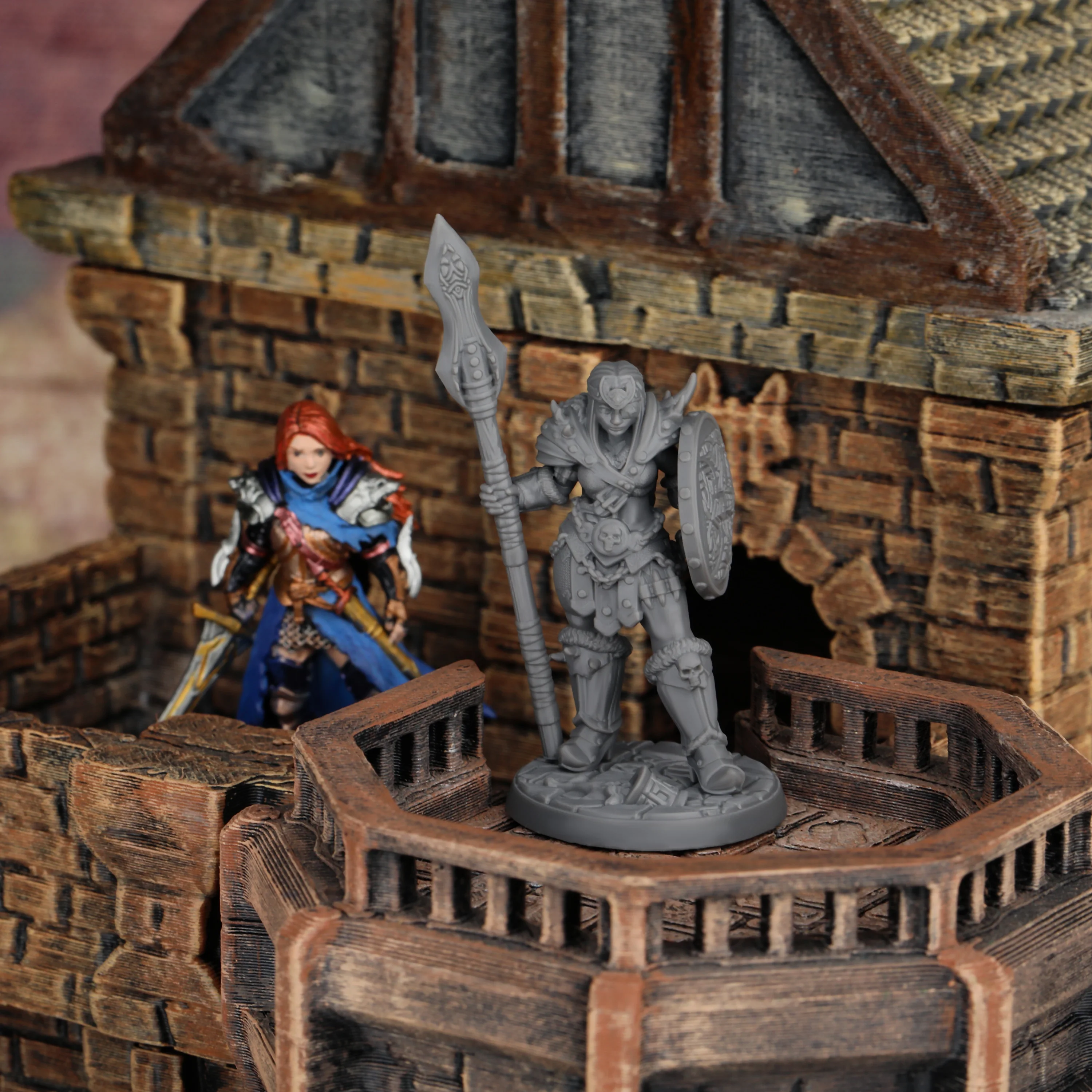

Female Warrior Miniature, Fantasy Figure with Battle-Ready Pose & Ornate Tribal Armor, Compatible with Most Tabletop Rpgs