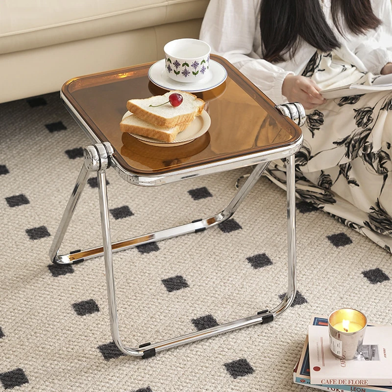 

Складной обеденный стол для небольших помещений, портативный стол, Instagram, эстетический минималистичный металлический квадратный стол для дома