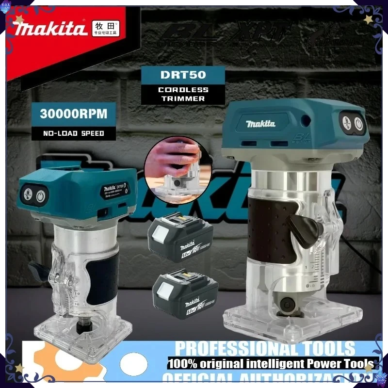 

Беспроводной фрезерный станок Makita DRT50 с бесщеточным двигателем для гравировки и обработки дерева, аккумуляторный триммер, электроинструмент