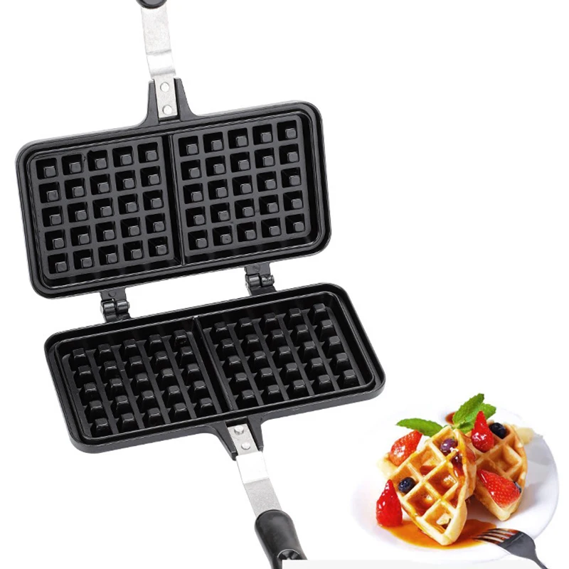 

Kitchen Non-Stick Waffles Maker Machine Baking Mold Pan Bubble Egg Cake Oven Breakfast Waffle Machine Cake Maker Gas Stove Use