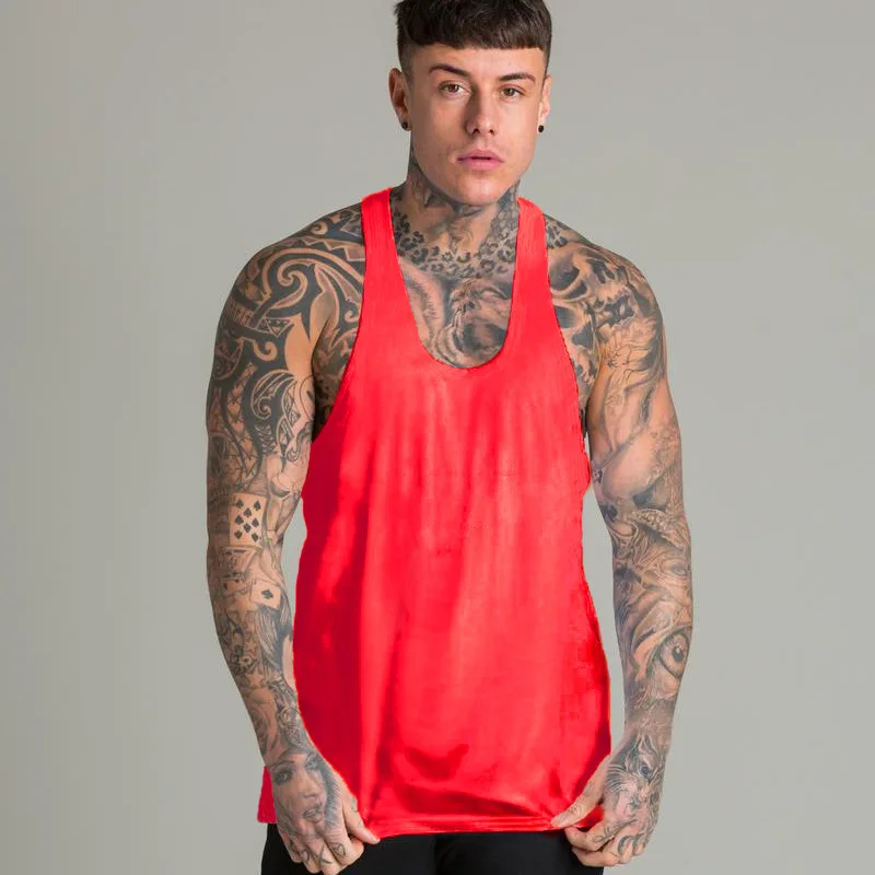 Mens Casual Fashion Tank Top Gym Fitness Workout Cotton Sleeveless Shirt Summer Clothing Male Extend Long Singlet Hip Hop Vest