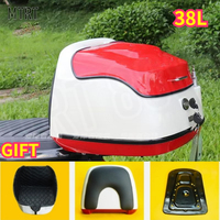 35L Moto Trunk Scooter Toolbox Retro Moto Tail Box Quick Release Durable Scooter Trunk with Antenna Scooter Toolbox for Honda