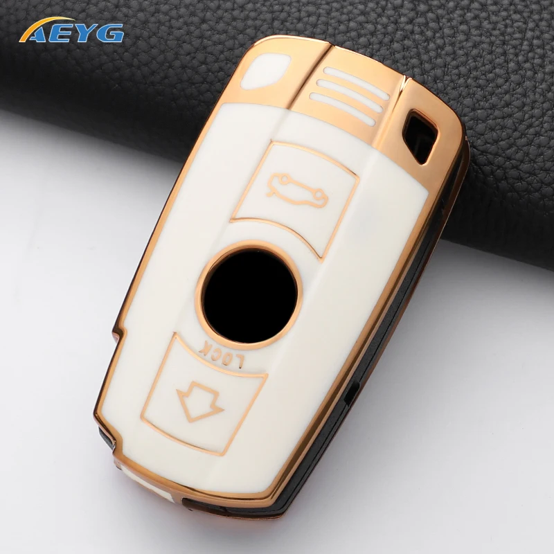 TPU Car Key Case Cover Shell For BMW X1 X5 X6 Z4 E90 E60 E70 E87 3 5 6 Series M3 M5 Holder Shell Fob key chain Accessories