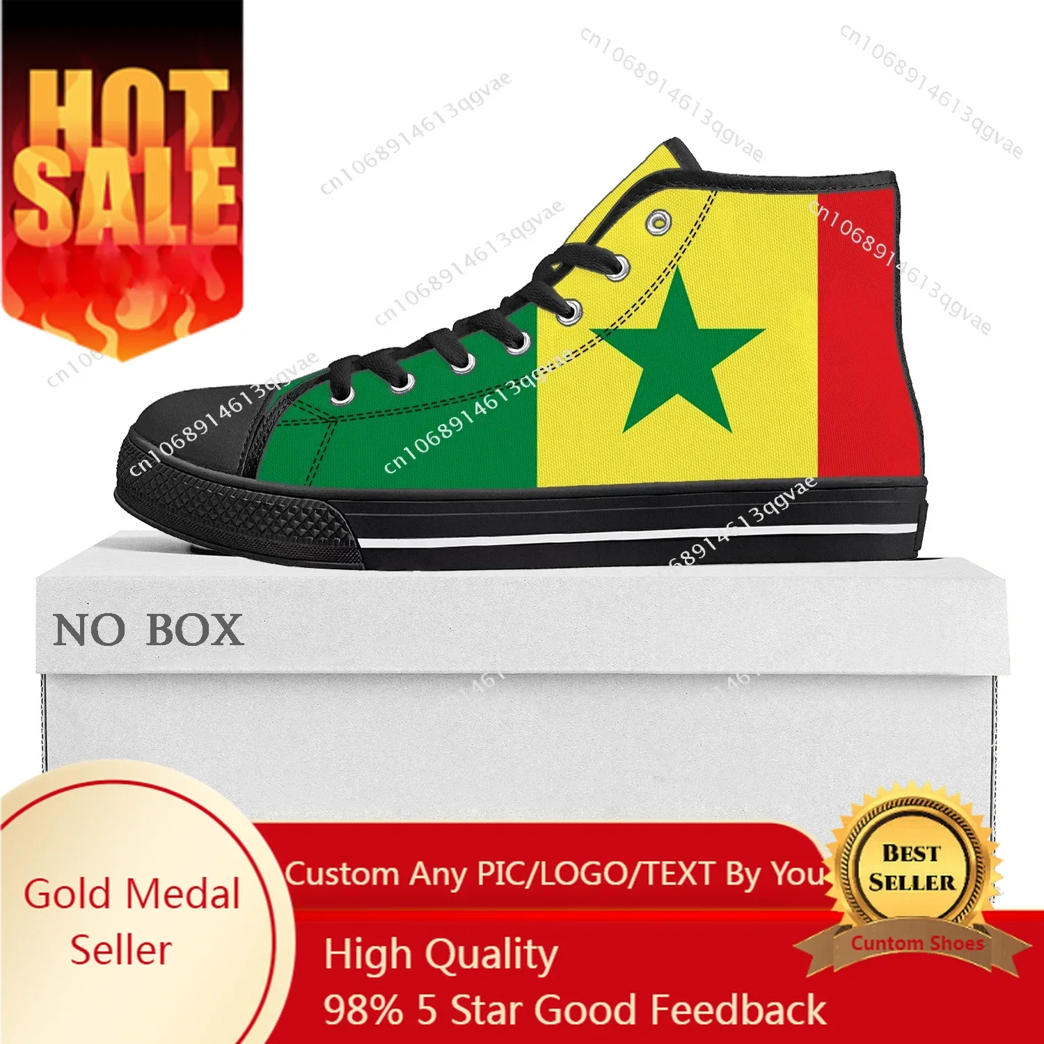 

Senegalese Flag High Top High Quality Sneakers Mens Womens Teenager Canvas Sneaker Senegal Casual Couple Shoes Custom Shoe