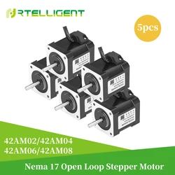 Rtelligent 5 PCS 4 Lead Nema 17 42AM02/42AM04/42AM06/42AM08 Stepper Motor for 3D Printer