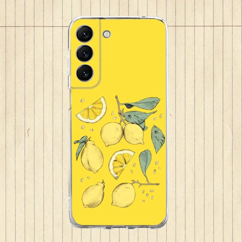 Fruit Lemon Phone Case Silicone For Samsung S30,S23,21,22,20 Ultra,S20 FE lite,S10,9,PIus Note20ultra Cover Clear