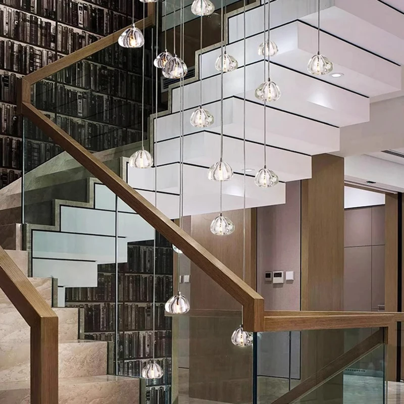 Lampadari moderni per scale Lampade a sospensione Illuminazione per interni Lampada da soffitto Lampadari a sospensione a LED per soggiorno Illuminazione per interni