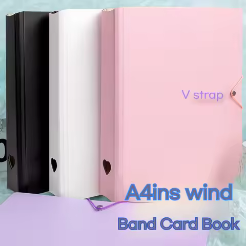 Large Capacity A4 With Straps Nine-Grid Photo Album 3-Inch Photo Storage And Collecting Binder For Small Cards Photocard Holder
