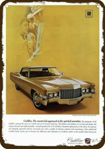 1 p,1970 Coupe DeVille รถ Vintage-Look-Edge ตกแต่ง REPLICA ป้ายโลหะ