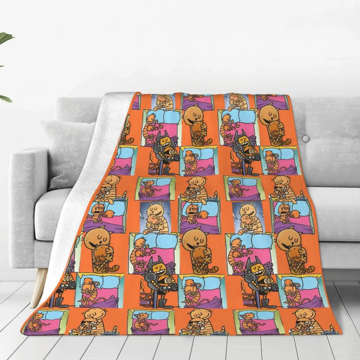 Dogman Collage Cool Manga Comic Blanket Warm Soft Comfortable Plush Throws For Boy Girl Bedroom Flannel Bedspread Bed Cover