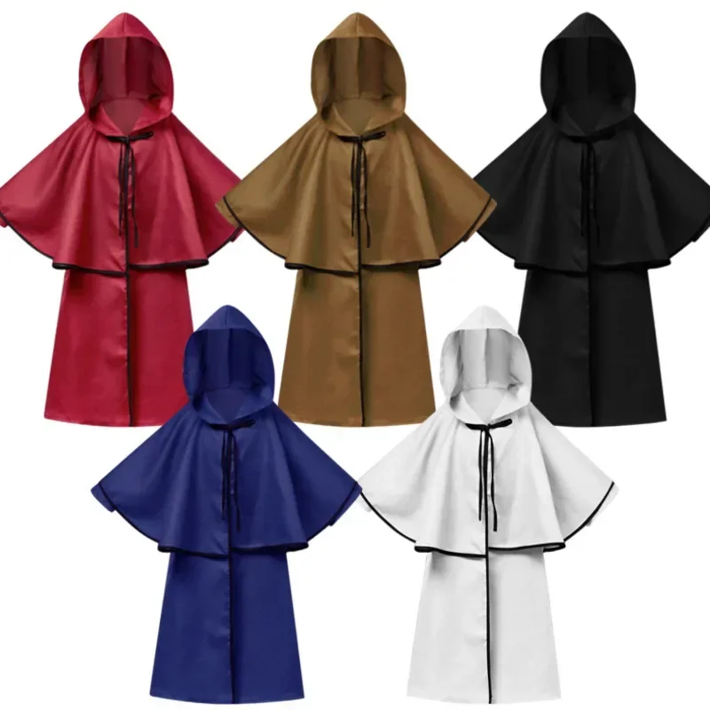 Wizard Cosplay Halloween Costumes For Kids Children Medieval Witch Friar Robe Priest Costume Ancient Clothing Death Cloak MN7