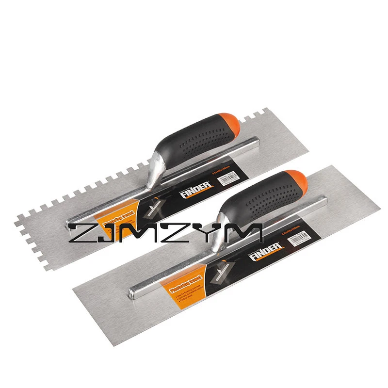 High Carbon Steel Plastering Trowel Concrete Skimming Ceramic Tile Serrated Trowel Construction Bricklaying Tool