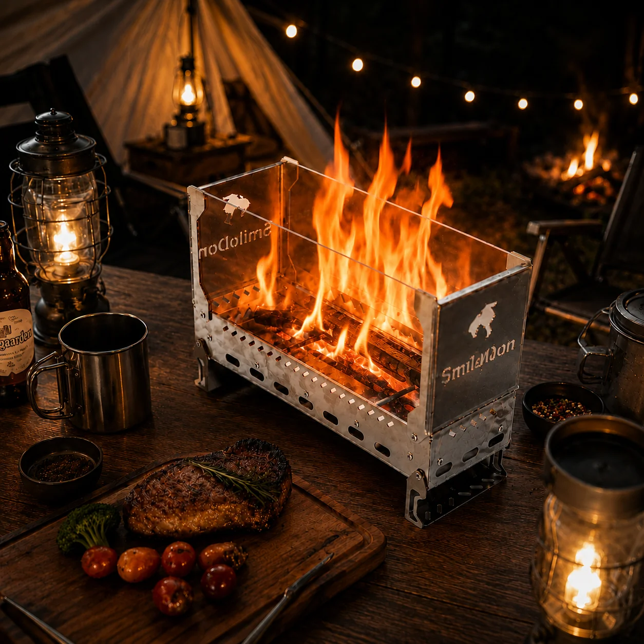 Camping IGT 0,5 unidad estufa hoguera escritorio observación brasero leña fuego calentador para tienda cocina parrilla chimenea al aire libre