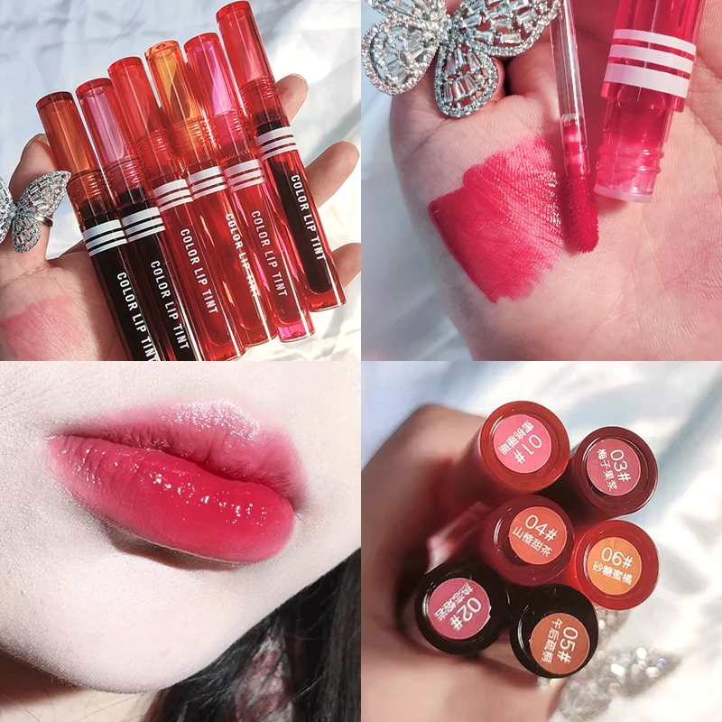 Mirror Water Gloss Lip Tint Watery Jelly Texture Hydrating Waterproof Long Lasting Non Stick Cup Dewy Lip Stain K Beauty Makeup