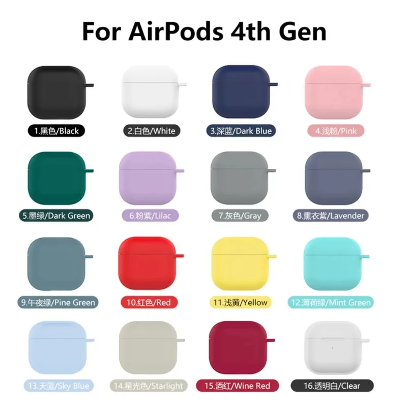 New Soft Silicone Candy Color Case For Apple For Airpods 4 Protective Cover For Airpods 4th Gen 2024 Wireless Earphone Accessori