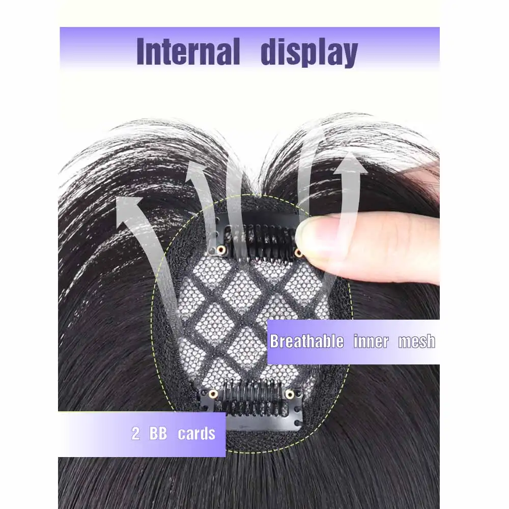 Hair Bangs Hair Topper Synthetic Clip In Hair Extensions Elegant For Daily Use The hair on the top of the eight character bangs