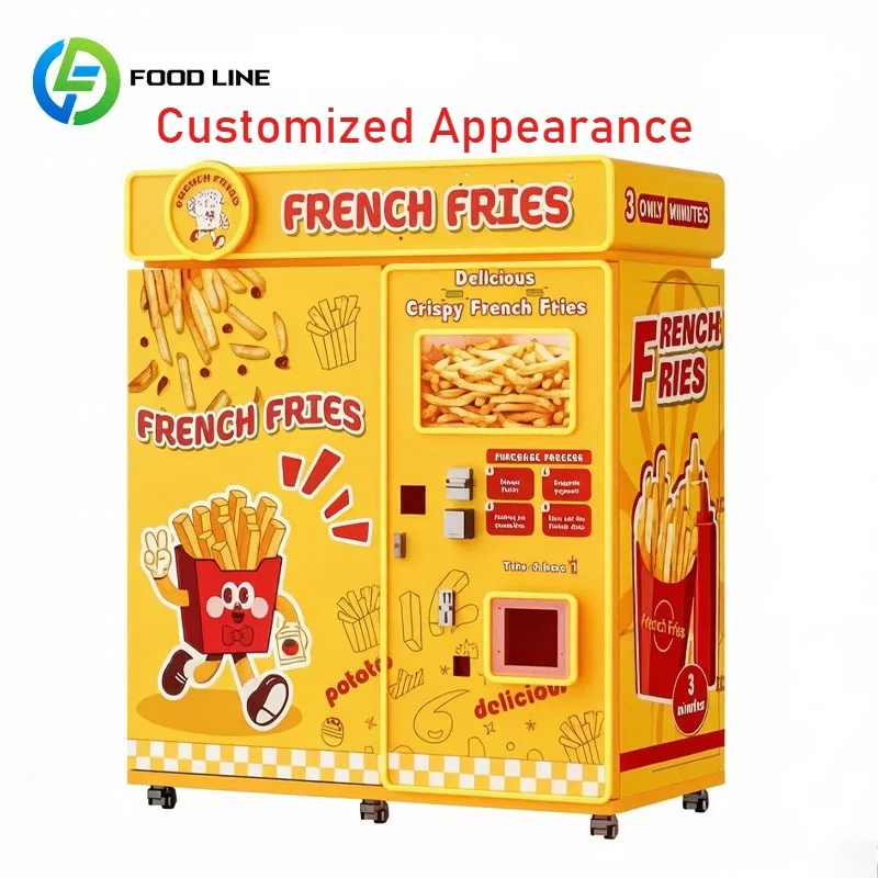 Fully Automatic Potato Fries Vending Machine Smart Fries Kiosk Scan To Pay Fast Food Robot Dispensing System Customized