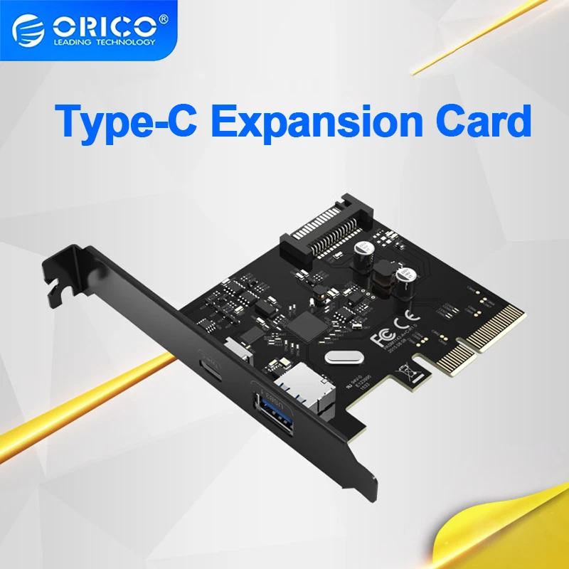 ORICO Expansion Adapter Card Desktop Computer Motherboard Pcie Expansion Card with USB3.1/Type-C Interface ASM1142 Chip PA31-AC