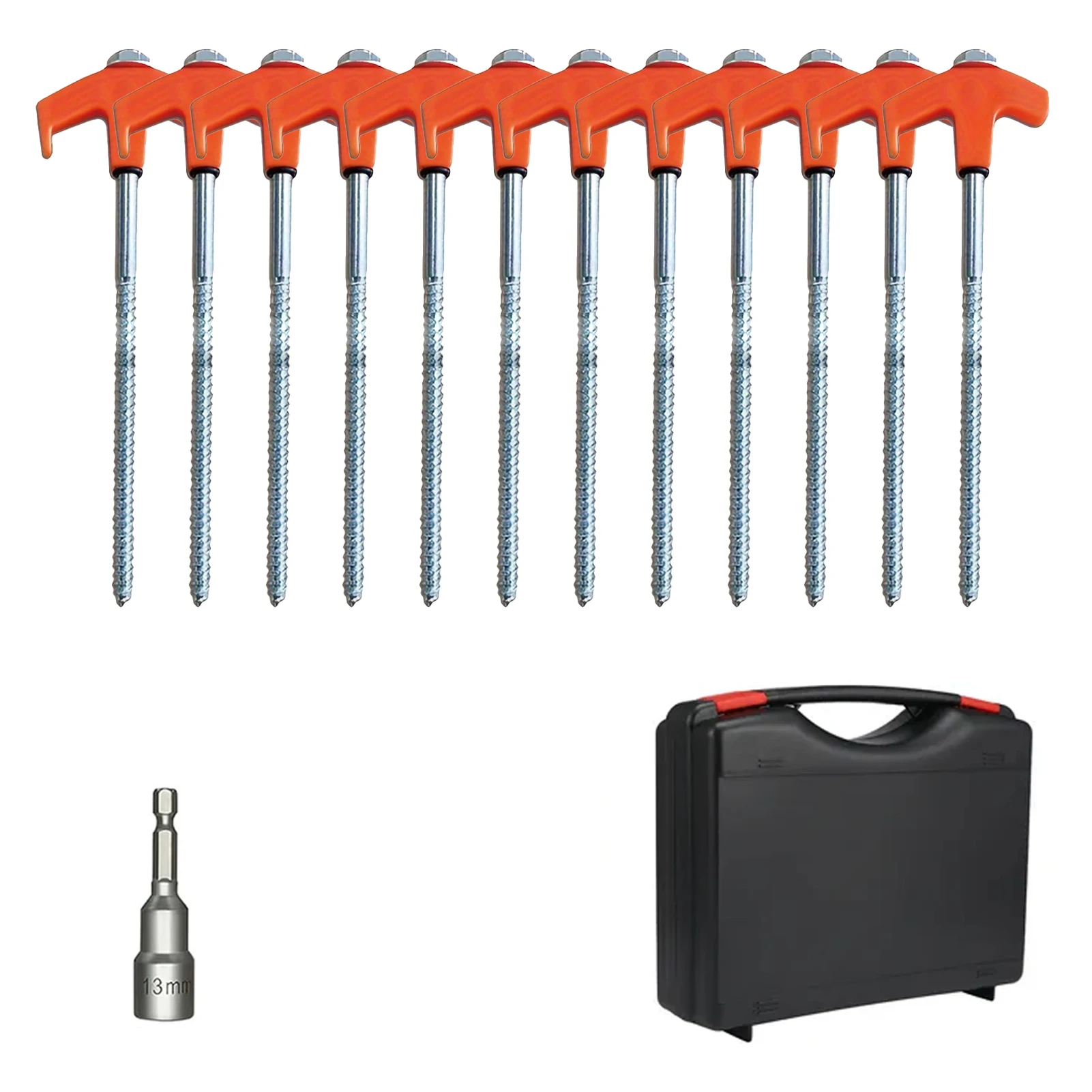 12 Of Tent Poles Anchored On The In Poles Steel Anchors Sturdy Rotating Hooks Camping Suitable Terrains And Conditions