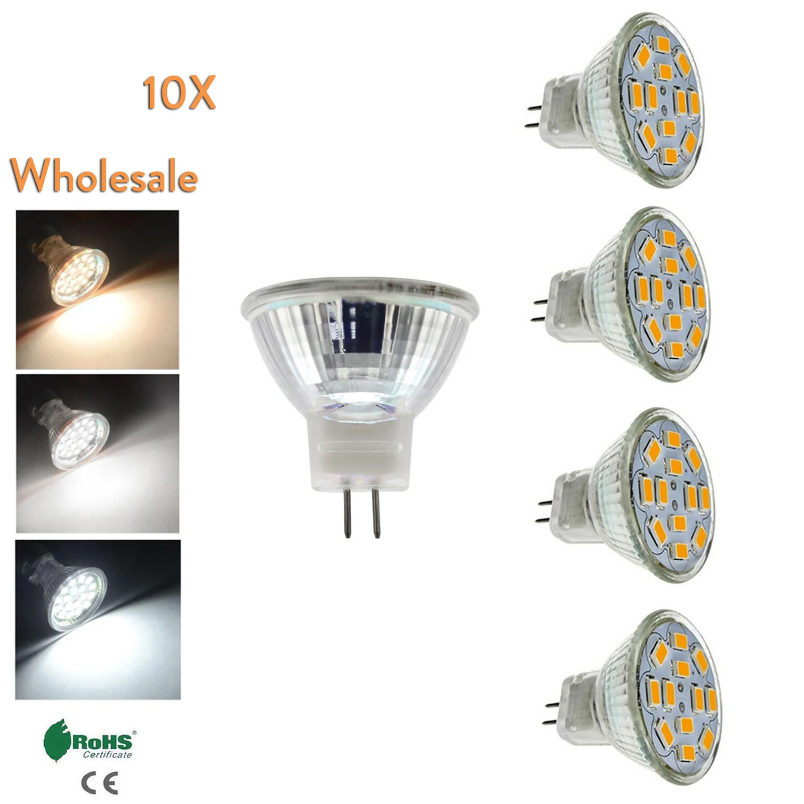 10X Mr11 Led Spot Light Bulb 3W 4W Dc 12V Daylight White Smd2835 Gu4 Non-Dimmable 9Leds 12Leds 15Leds 120 Degree Beam Angle Room