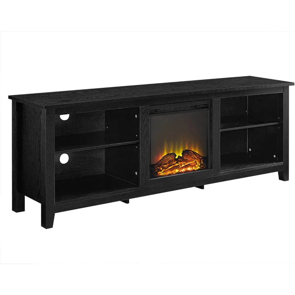 

Wren Classic 4 Cubby Fireplace TV Stand for TVs up to 80 Inches, 70 Inch, Black