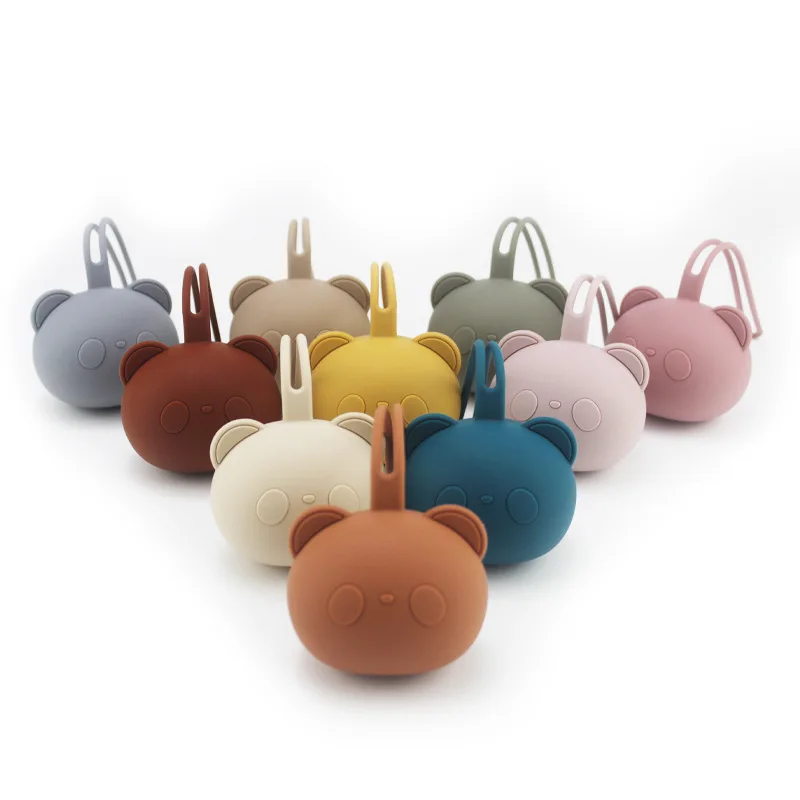 Sac de rangement en silicone pour nouveau-né, porte-sucette pour enfants, boîte à sucette pour animaux mignons, accessoires pour bébé