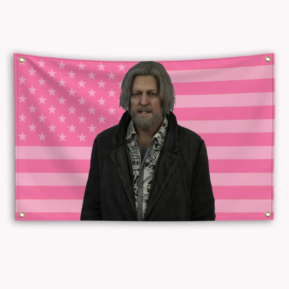 Hank Anderson America Flag Detroit Become Human Banner Home Decor Items Flaga Tapestry Barber Shop Garage Decoration Advertising
