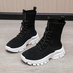 Women's Boots Shoes Trend 2022 Sneakers Botines Sock Chelsea Short Platform Designer New Rock Gothic Punk White Black