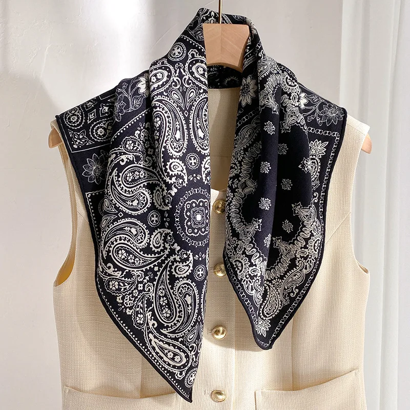 70% wool 30 % Real Silk Scarf Women Shawls Wraps Foulard high quality Scarves Pashmina Female Hijab Bandana elegant Kerchief