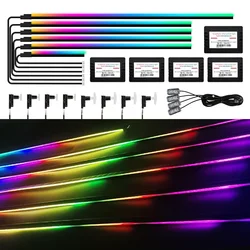 22 in 1 18 in 1 Symphony RGB Car Ambient Lights Atmosphere Interior 64 Colors LED Acrylic Guide Fiber Optic Universal Decoration
