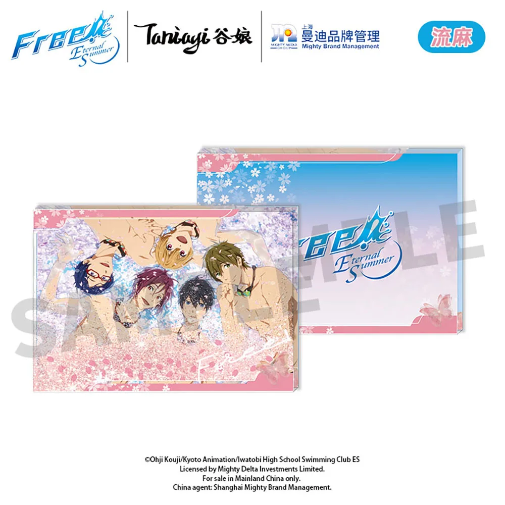 120*80MM Anime Free! Sakura Style Nanase Haruka Tachibana Makoto Rin Matsuoka Acrylic Drift Sand Desktop Decoration Person Model