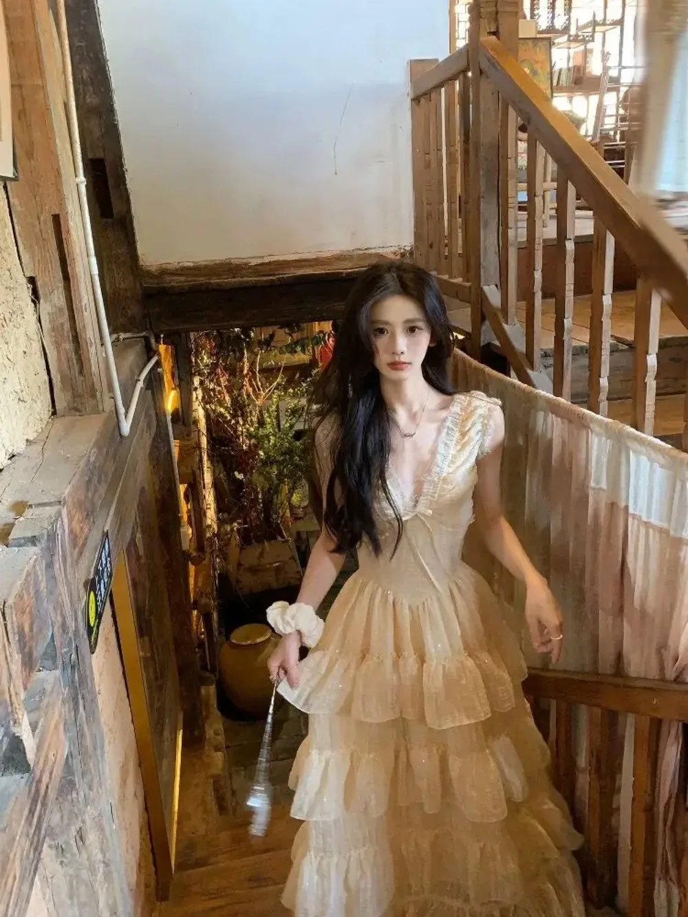 ‌ Vestido de princesa elegante – Moda coreana macia, saia de tule em camadas, presente para ela ‌ Vestido elegante de princesa fada