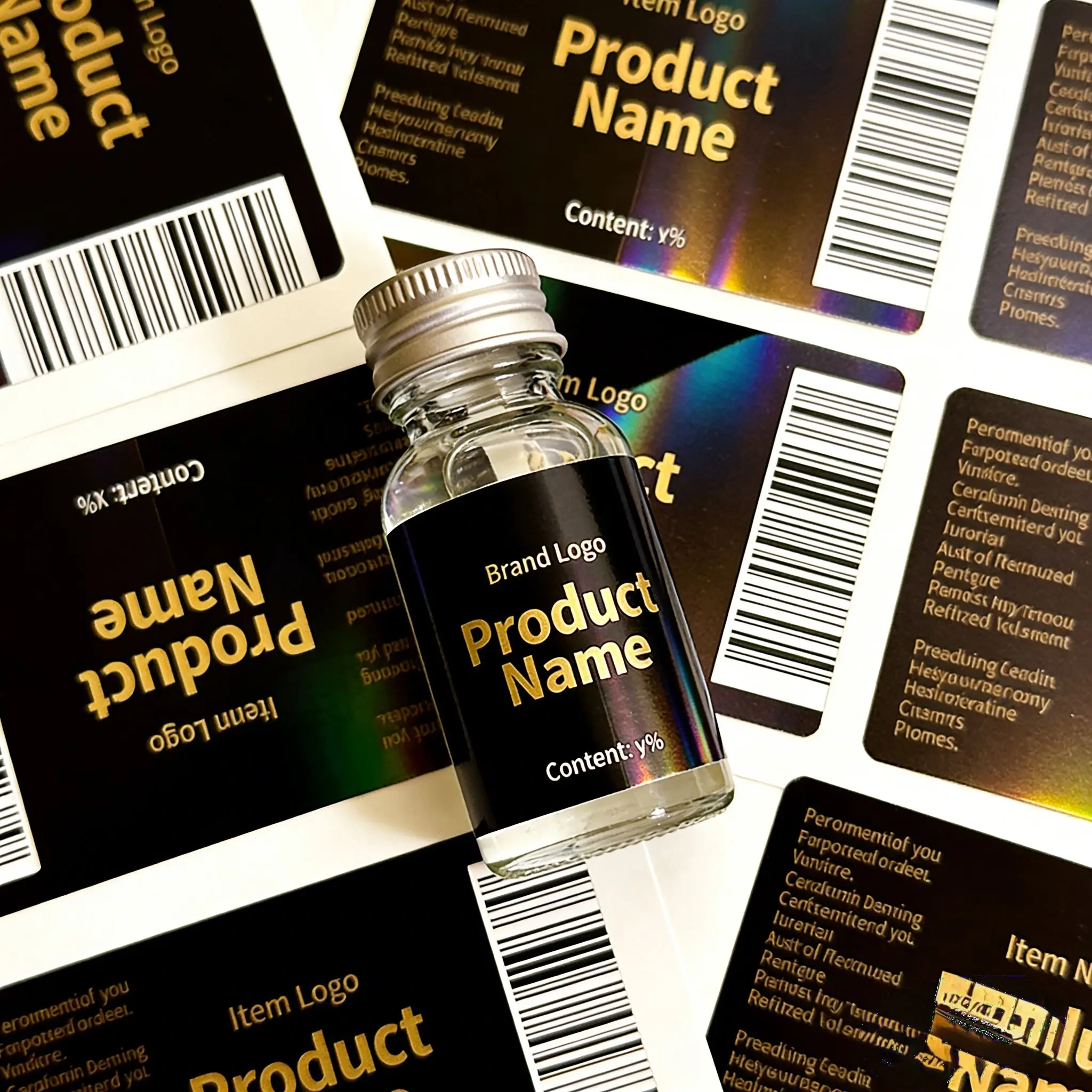 Custom Waterproof Vinyl Peptide Bottle Labels 2ml 10ml 15ml Self Adhesive Stickers for Cosmetic Peptide Powder Vials Containers