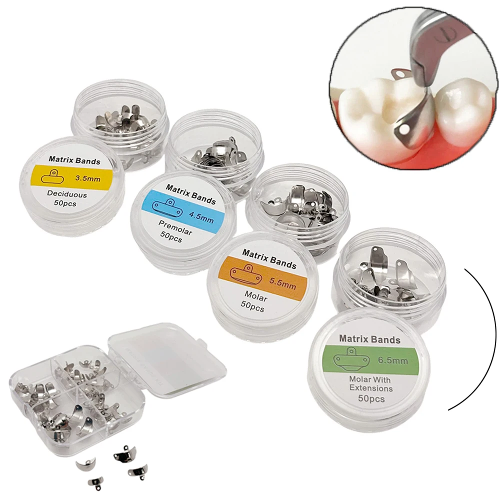 Dental Contoured Matrix Bands Multi-Width Stainless Steel Corrosion Resistant Clinic Instrument