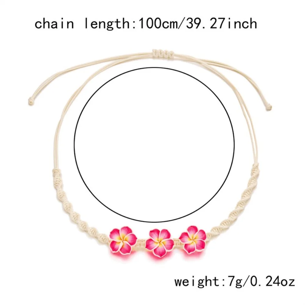 بوهيميا نمط بوليمر كلاي البحر شل قلادة متعدد الألوان المنسوجة يدويا سلسلة عنق حبل الزهور قلادة المختنق عطلة