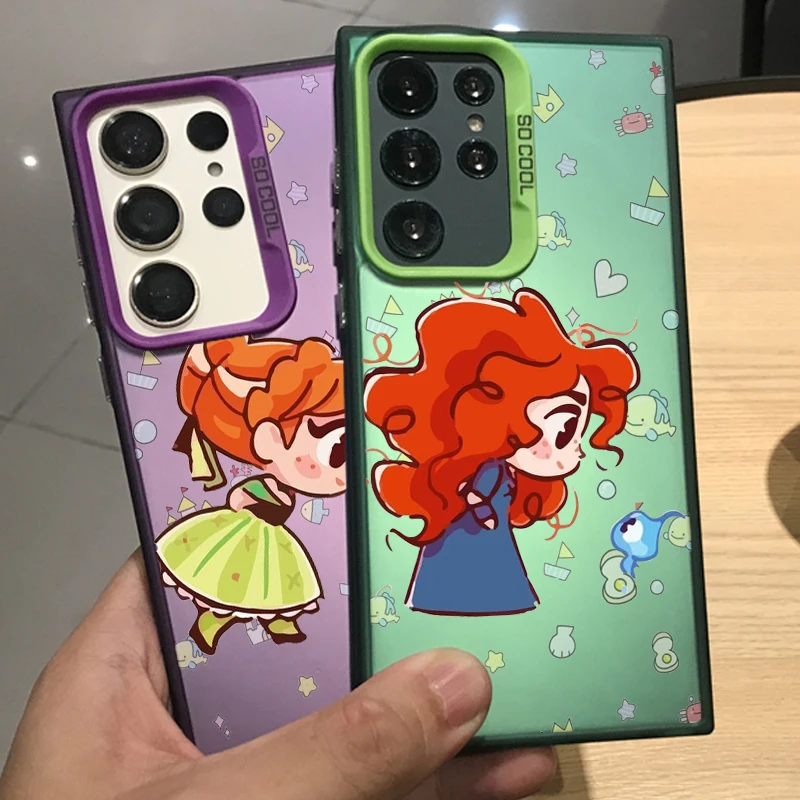 

Princess Beautiful For Samsung Galaxy S24 S23 S22 S21 S20 Note 20 Ultra Plus FE 5G Colorful Silver Back Phone Case