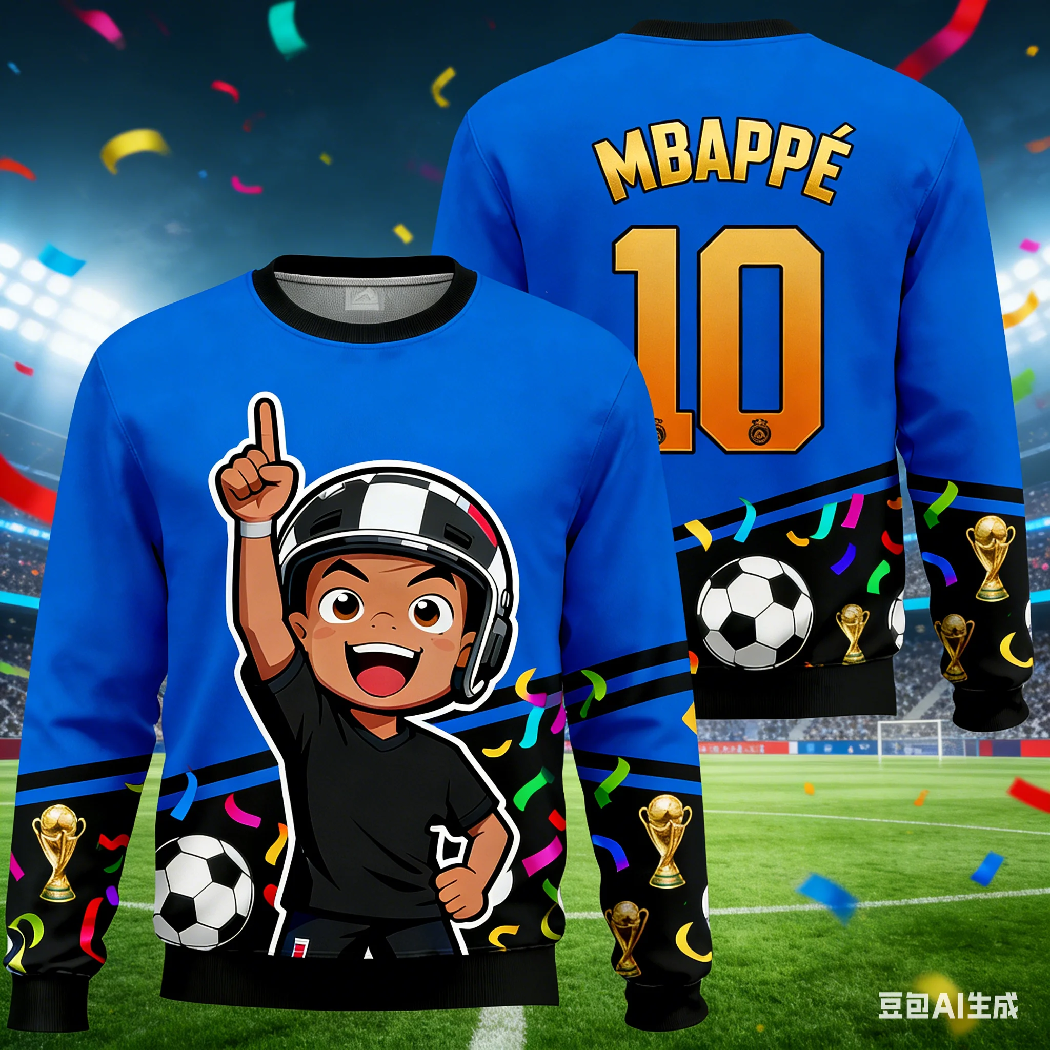 

MBAPPE Long-sleeved Sportswear for Football Fans, Casual and Fashionable Sportswear for Children and Adults in Autumn and Winter