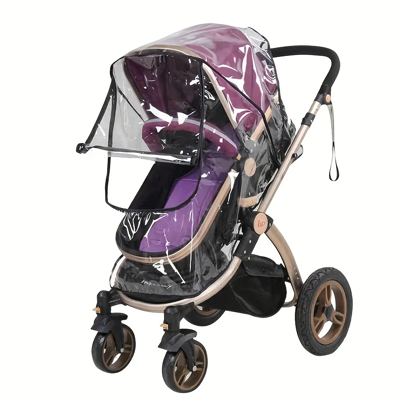 1pc Portable Universal Waterproof Rain Cover Wind Dust Shield Canopy Baby Strollers Pushchair Babies Mosquito Net Stroller Cover view 4