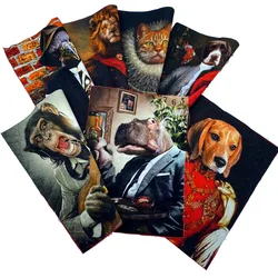 Animal print Handmade cloth DIY cotton canvas /positioning cloth hand dyed patchwork cloth digital printing 15*20cm-7pcs