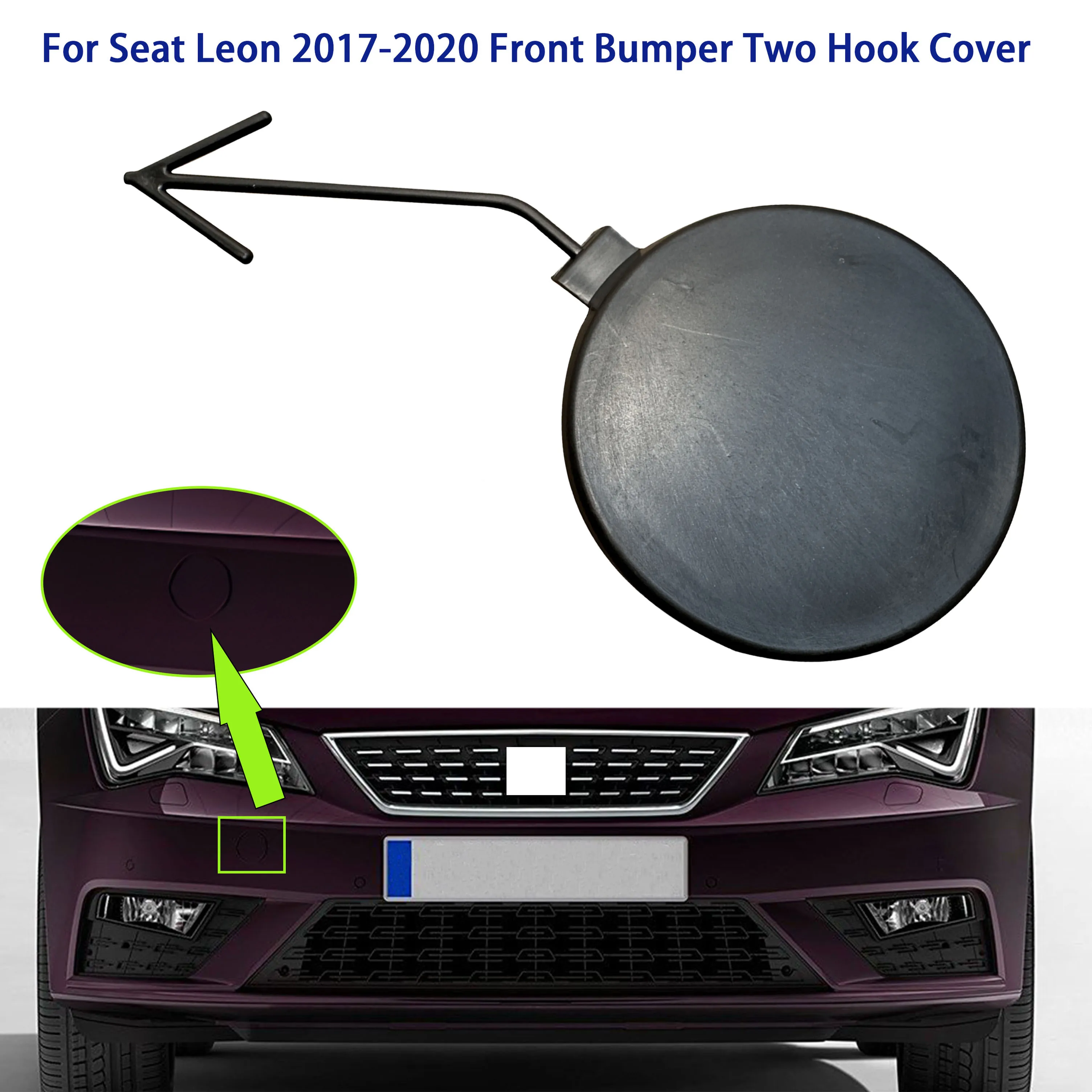 Front Bumper Tow Towing Eye Hook Cap Cover Fit for Seat Leon 2017 2018 2019 2020 5F0807241