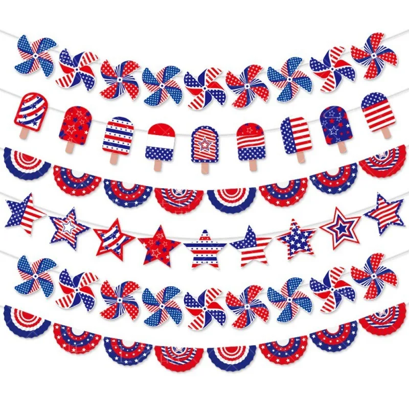 American Independence Day Party Decoration Garlands Happy  July 4th Independence Day Party Atmosphere Decoration Banner