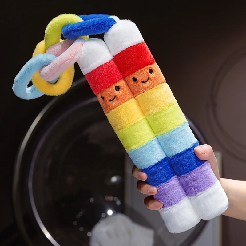 Kawaii Nunchucks Plush Toys Cute Smiley Face Colorful Double Stick Plush Doll Novelty Home Decor Toys Creative Surprise Gift - view 3